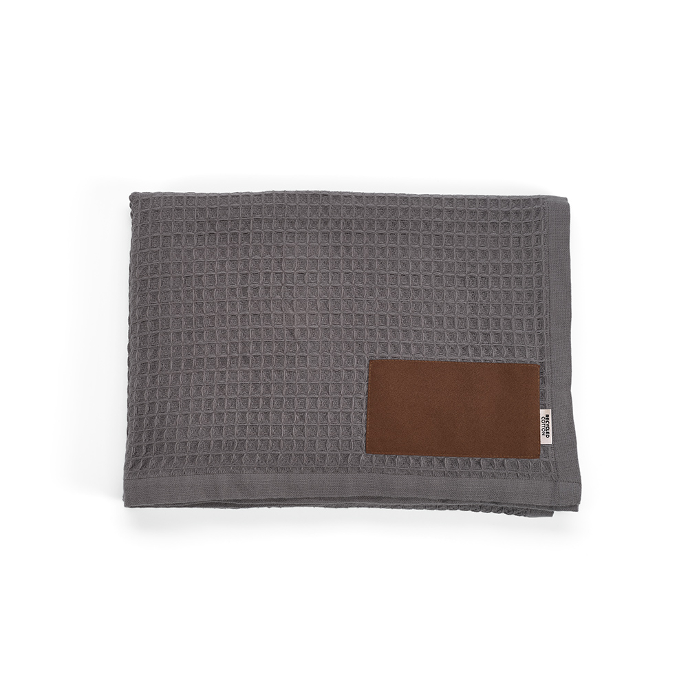 Plaid publicitaire coton recyclé 200g 120x160cm Giotto Gris foncé